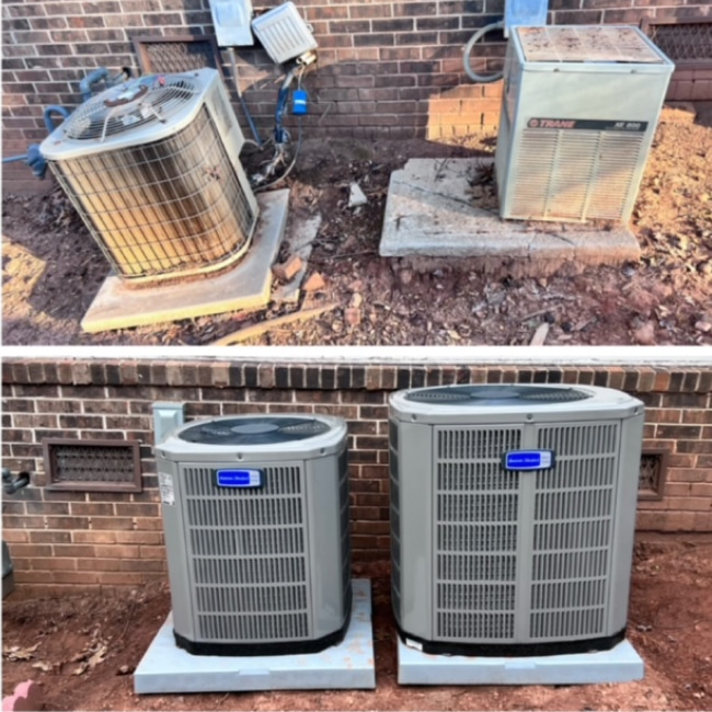 before and after hvac replacement residence norcross ga