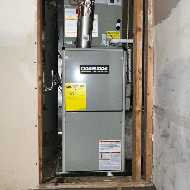 oxbox furnace unit in basement norcross ga